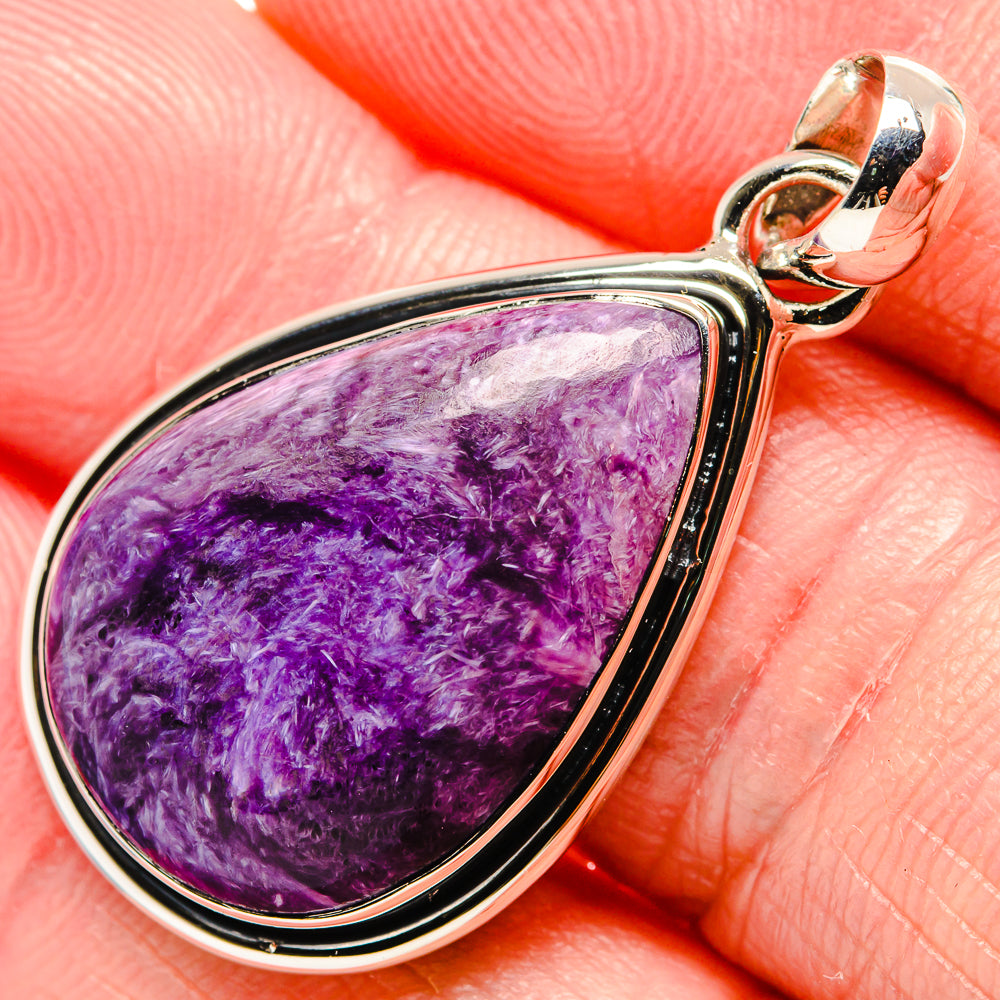 Charoite Pendant 1 1/2" (925 Sterling Silver) PD36292