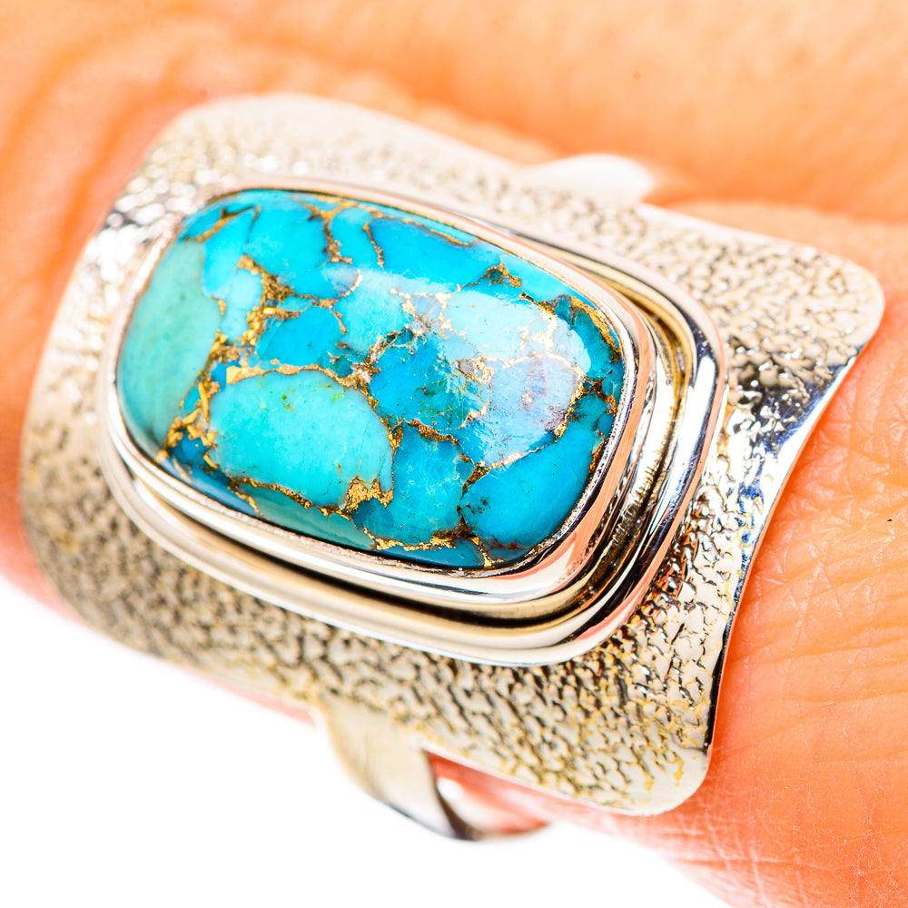 Blue Copper Composite Turquoise 925 Sterling Silver Ring Size 9.5 (925 Sterling Silver) RING137643