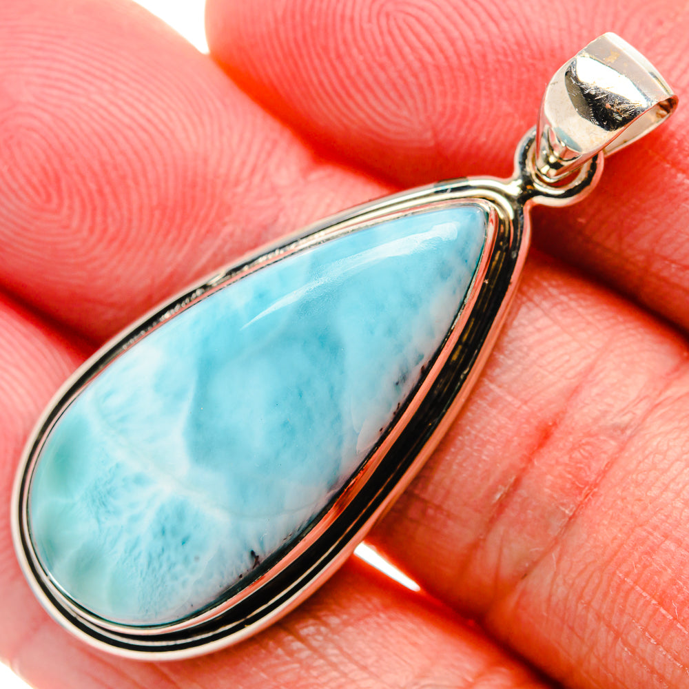 Larimar Pendant 1 3/4" (925 Sterling Silver) PD37279