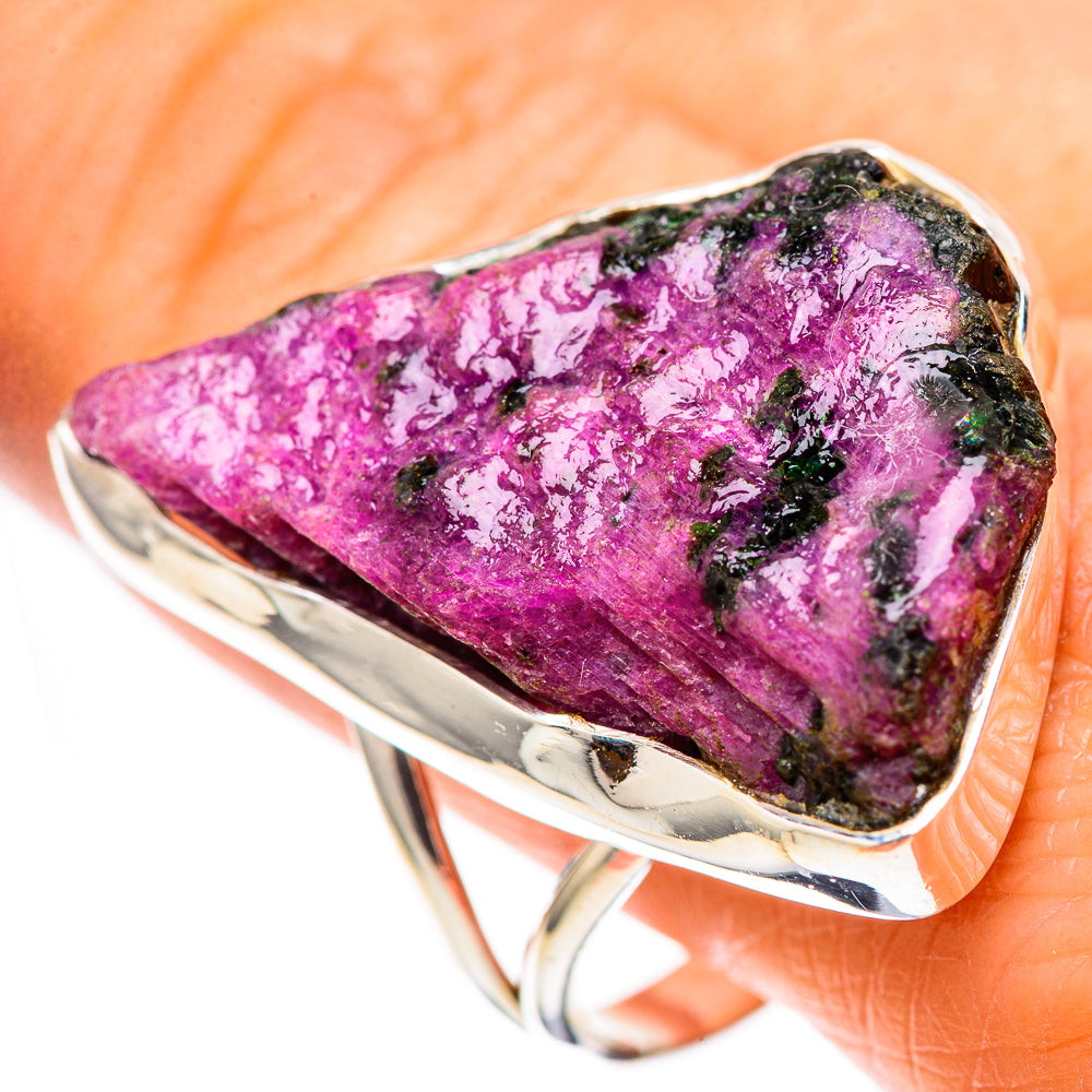 Large Rough Ruby Zoisite 925 Sterling Silver Ring Size 11.5 (925 Sterling Silver) RING137757