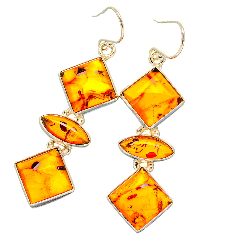 Baltic Amber Earrings 2" (925 Sterling Silver) EARR431615
