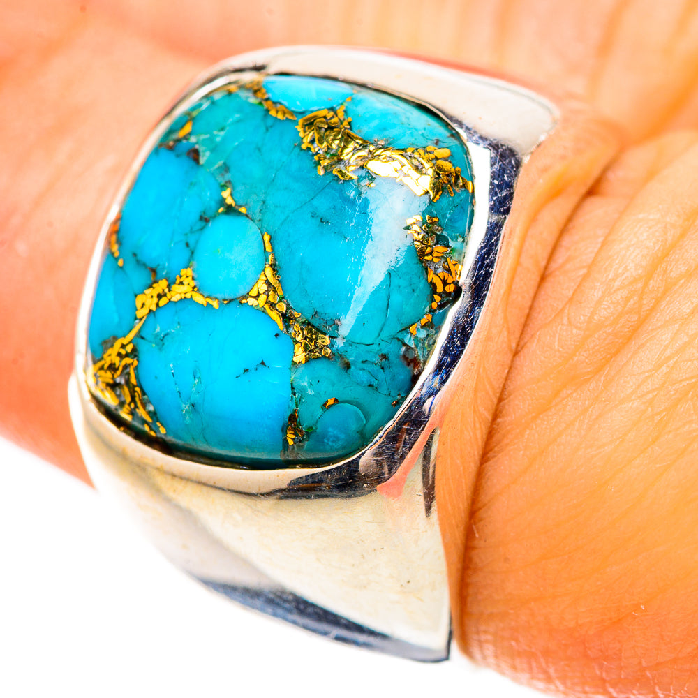 Blue Copper Composite Turquoise Ring Size 6.25 (925 Sterling Silver) RING135324