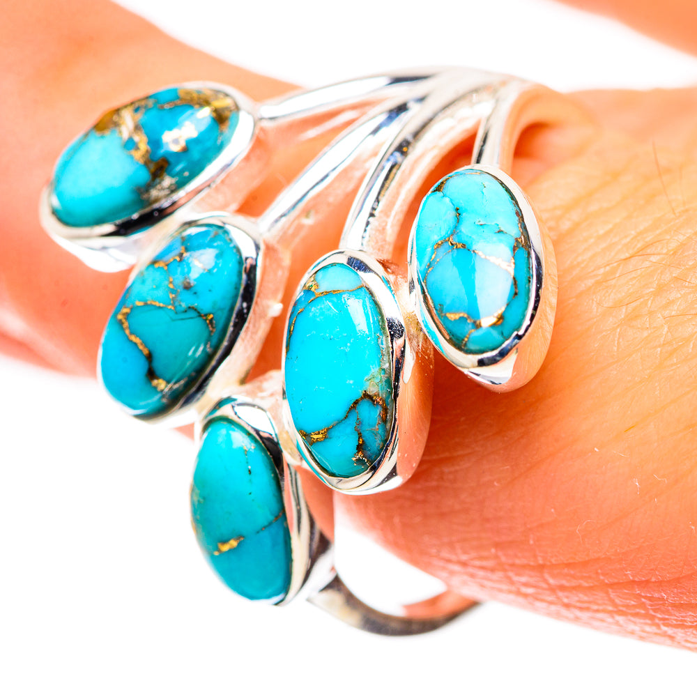 Blue Copper Composite Turquoise 925 Sterling Silver Ring Size 10 (925 Sterling Silver) RING137594