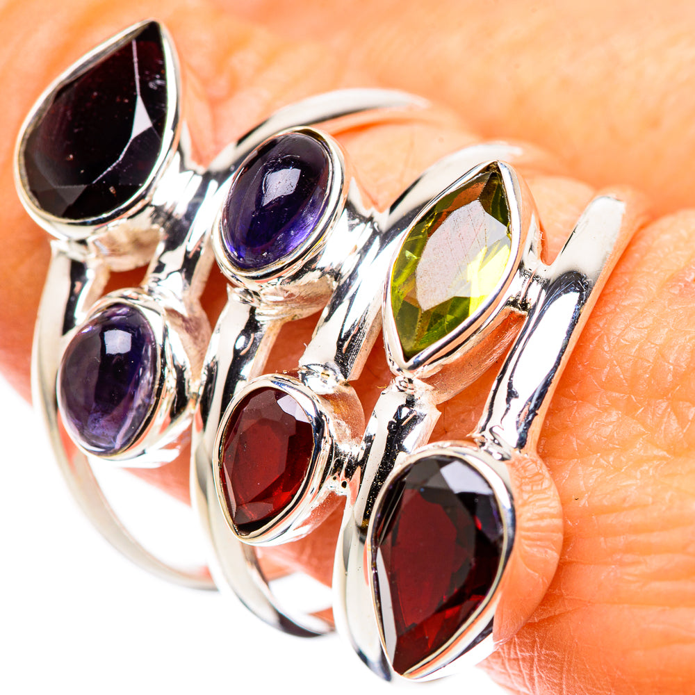 Large Garnet, Peridot, Tanzanite Ring Size 10 (925 Sterling Silver) RING136172